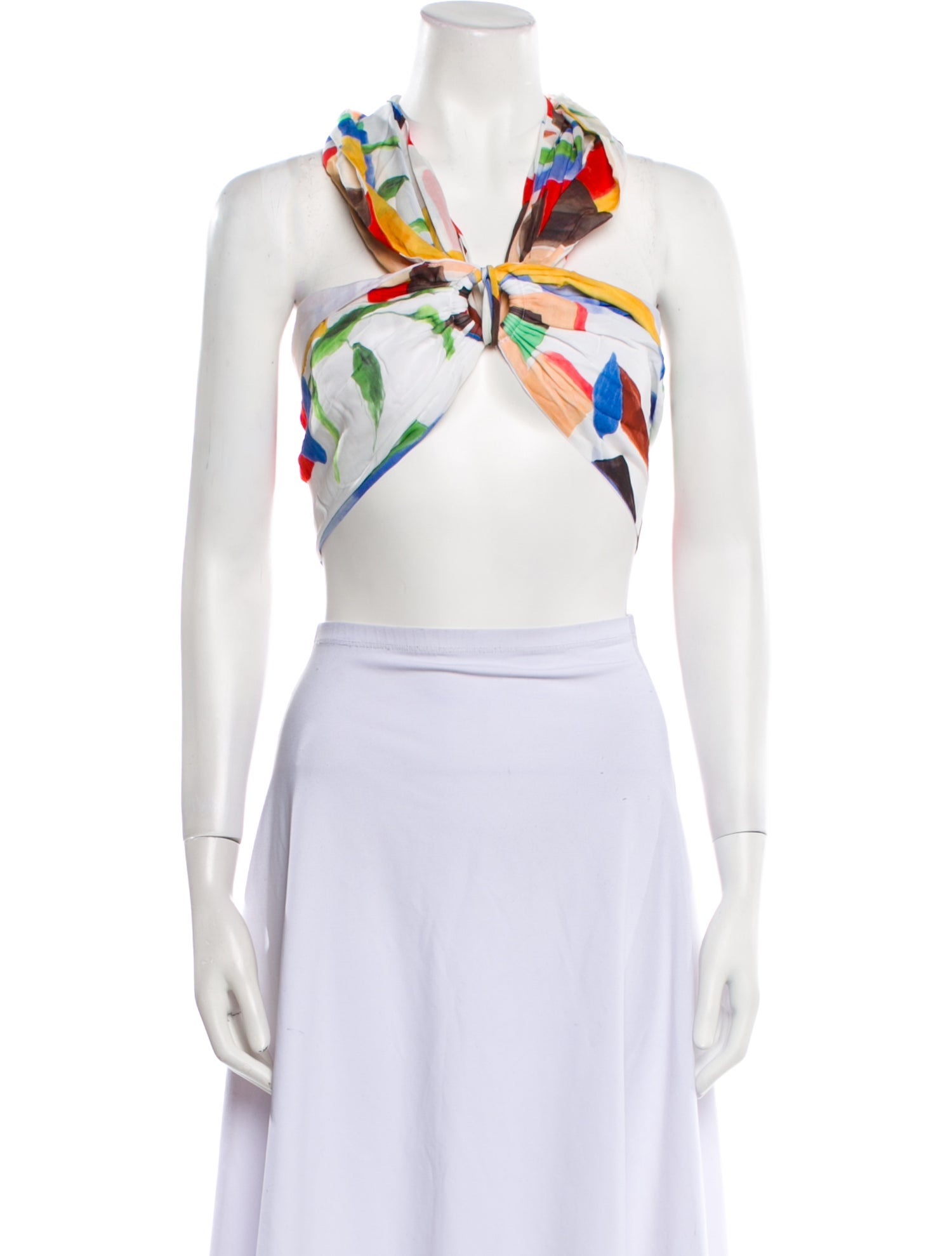 Just Bee Queen Printed V-Neck Crop Top