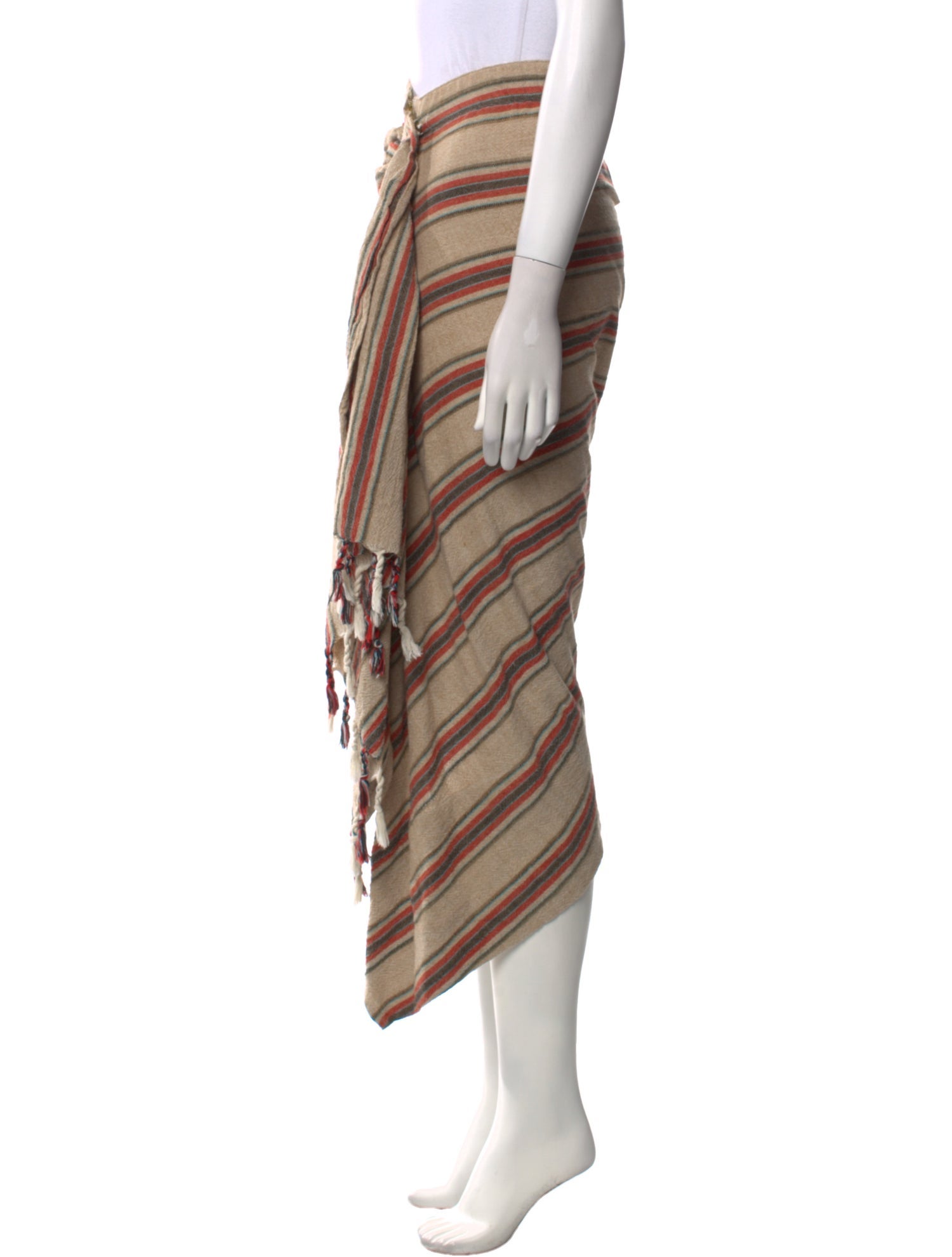 Just Bee Queen Striped Midi Length Skirt