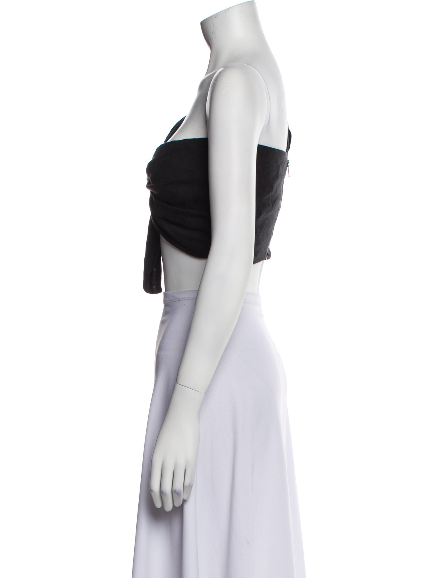 Just Bee Queen Linen One-Shoulder Crop Top