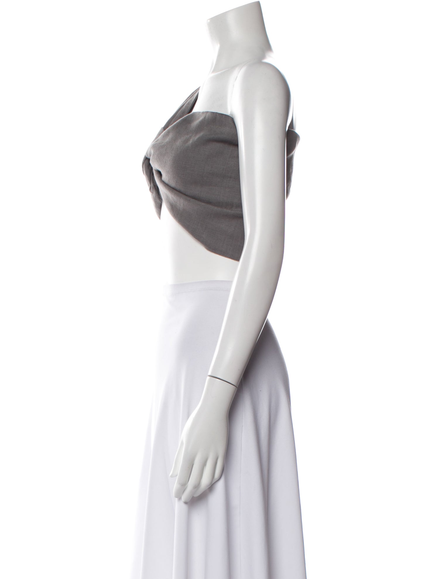 Just Bee Queen Linen One-Shoulder Crop Top