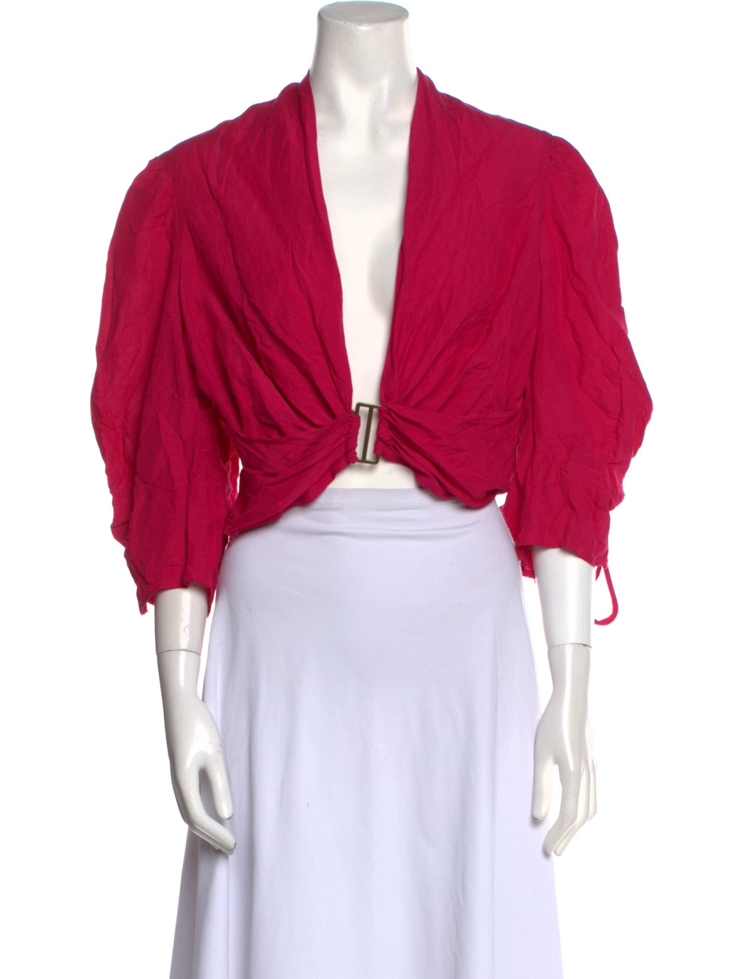 Just Bee Queen V-Neck Three-Quarter Sleeve Crop Top w/ Tags