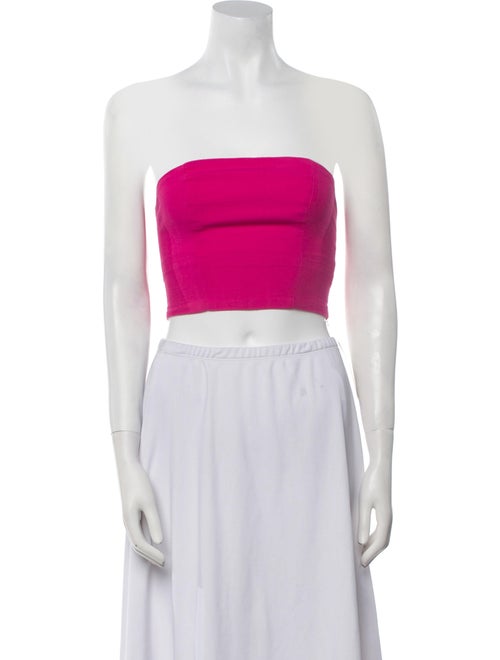 Just Bee Queen Linen Strapless Crop Top