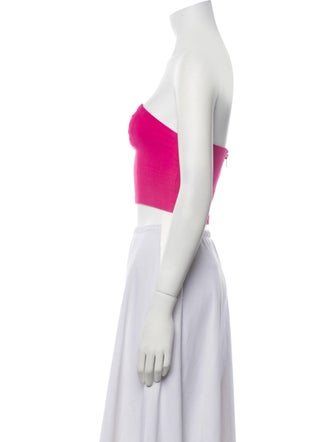 Just Bee Queen Linen Strapless Crop Top