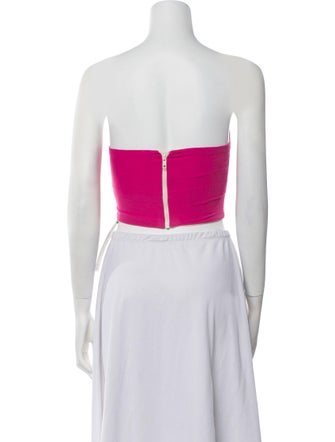 Just Bee Queen Linen Strapless Crop Top