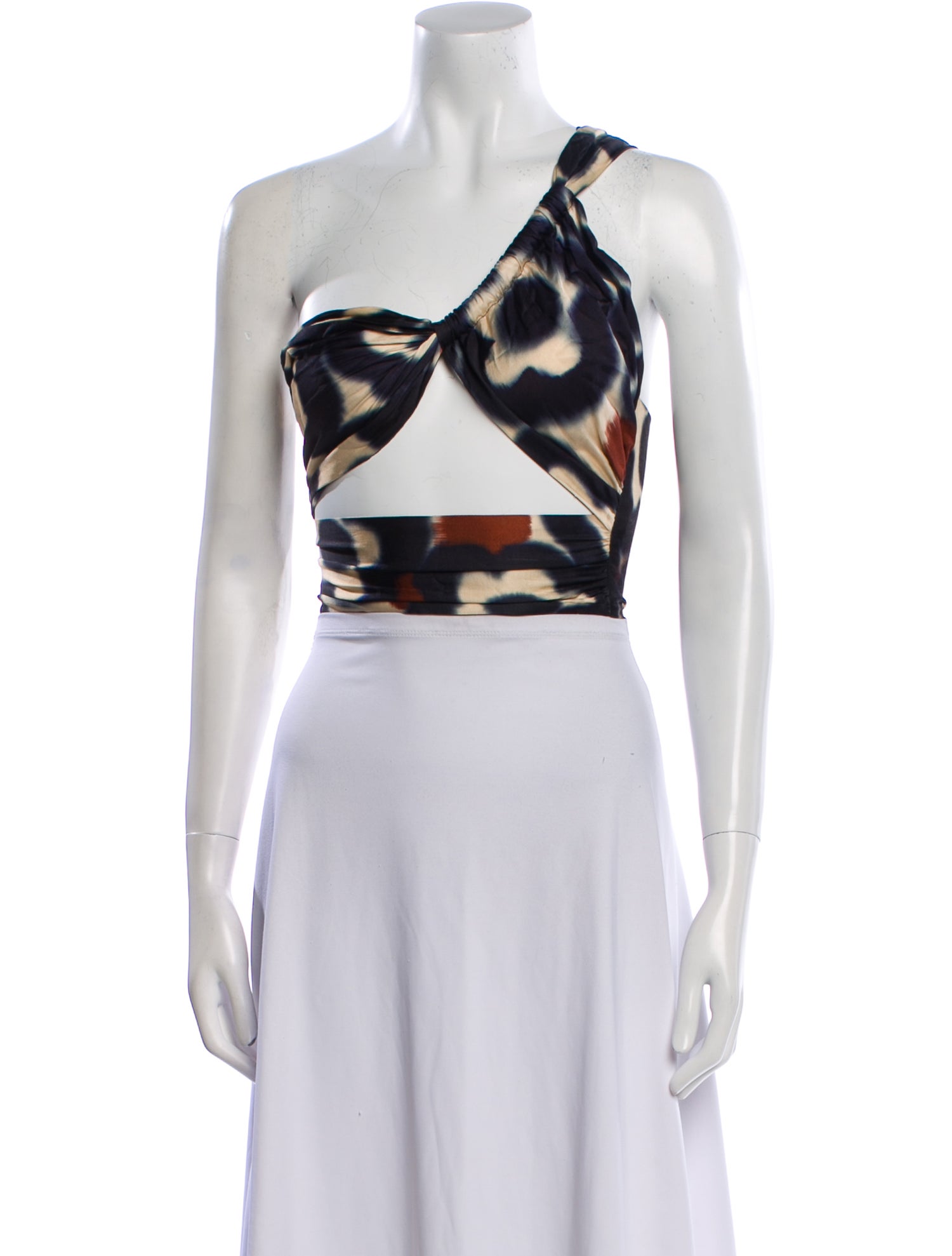 Just Bee Queen Animal Print One-Shoulder Crop Top w/ Tags