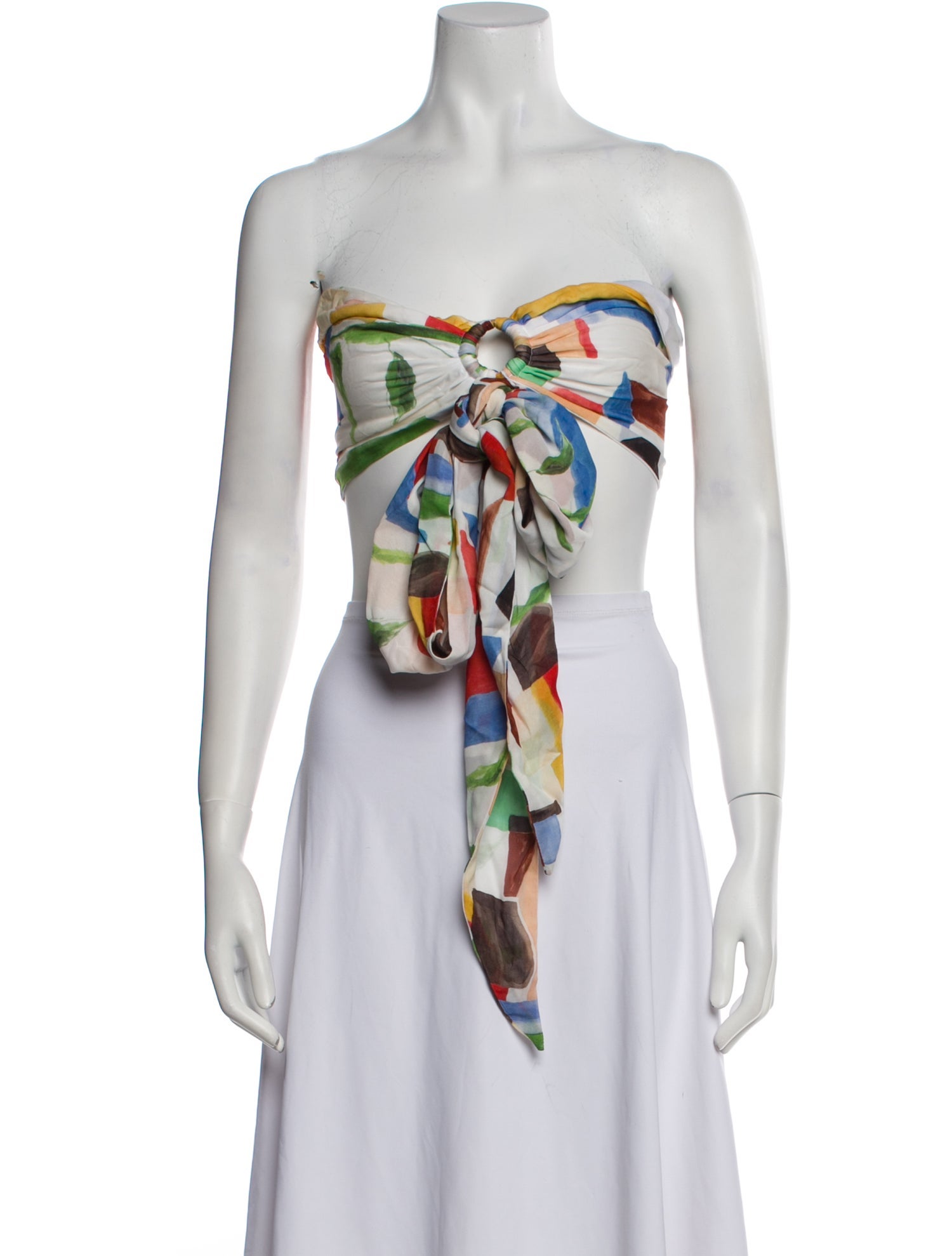 Just Bee Queen Printed Strapless Crop Top