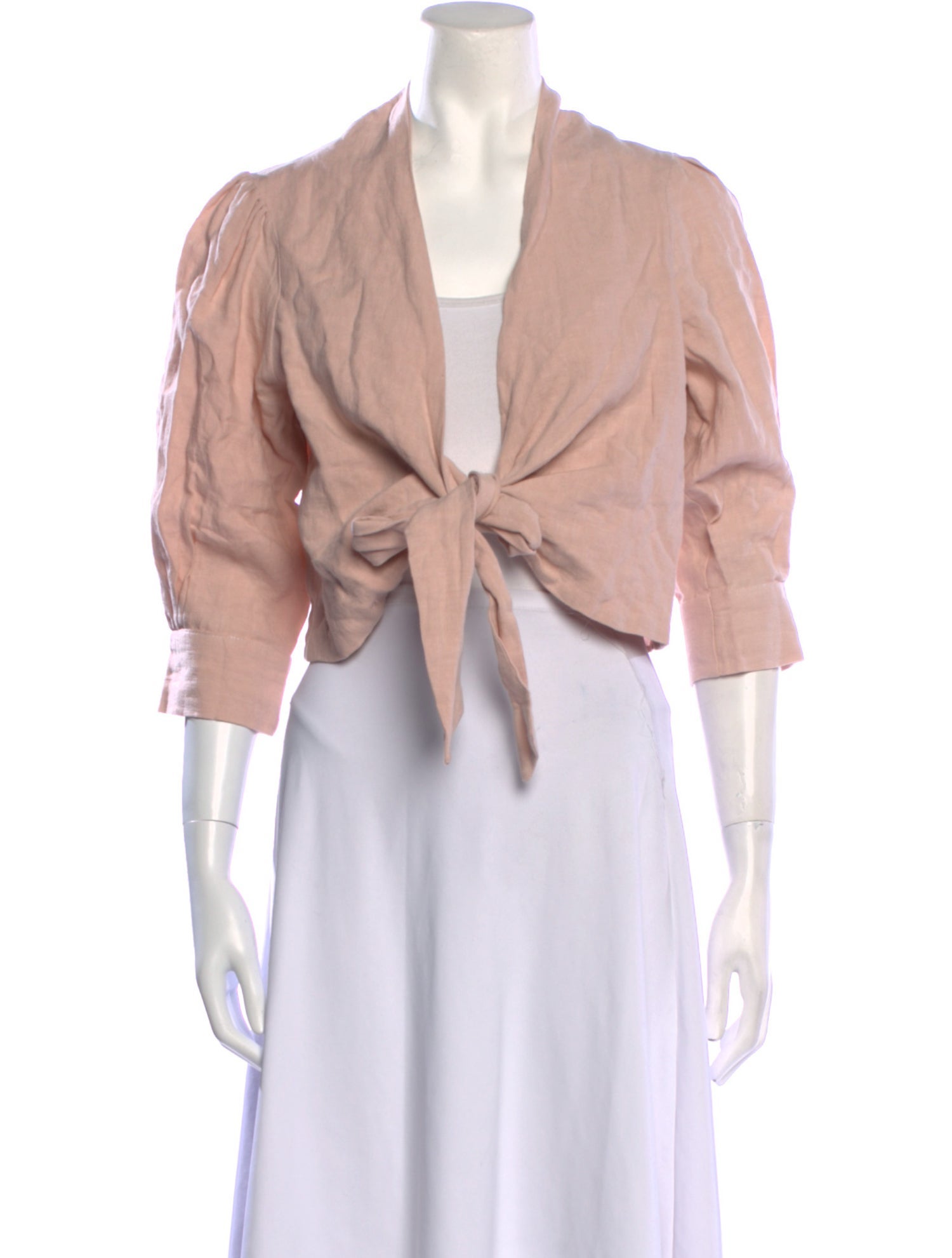 Just Bee Queen V-Neck Three-Quarter Sleeve Crop Top