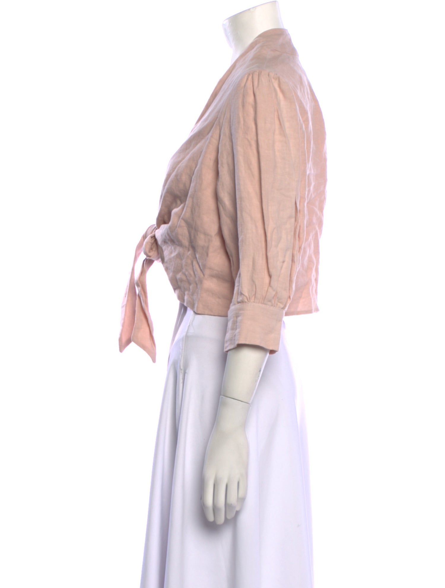 Just Bee Queen V-Neck Three-Quarter Sleeve Crop Top