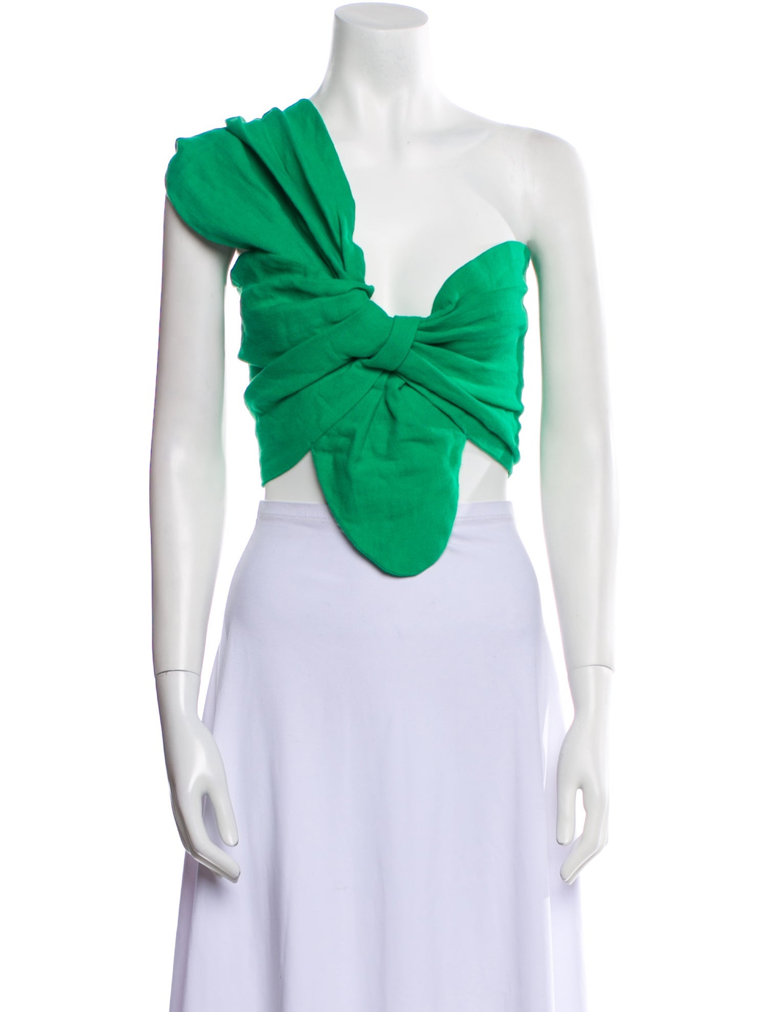 Just Bee Queen Linen One-Shoulder Crop Top