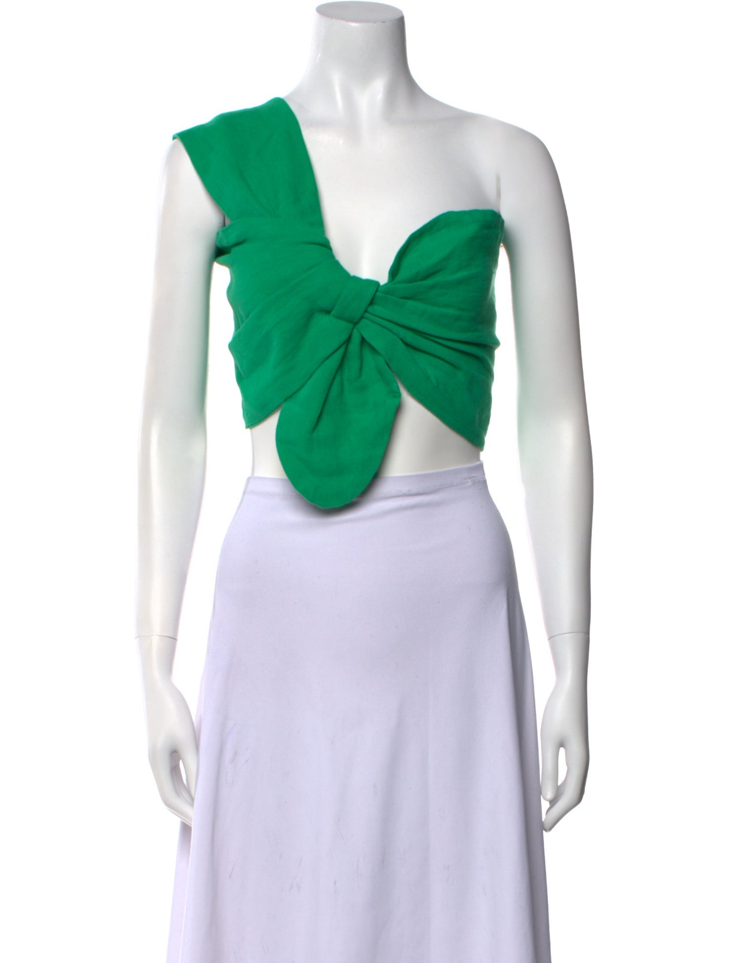 Just Bee Queen Linen One-Shoulder Crop Top