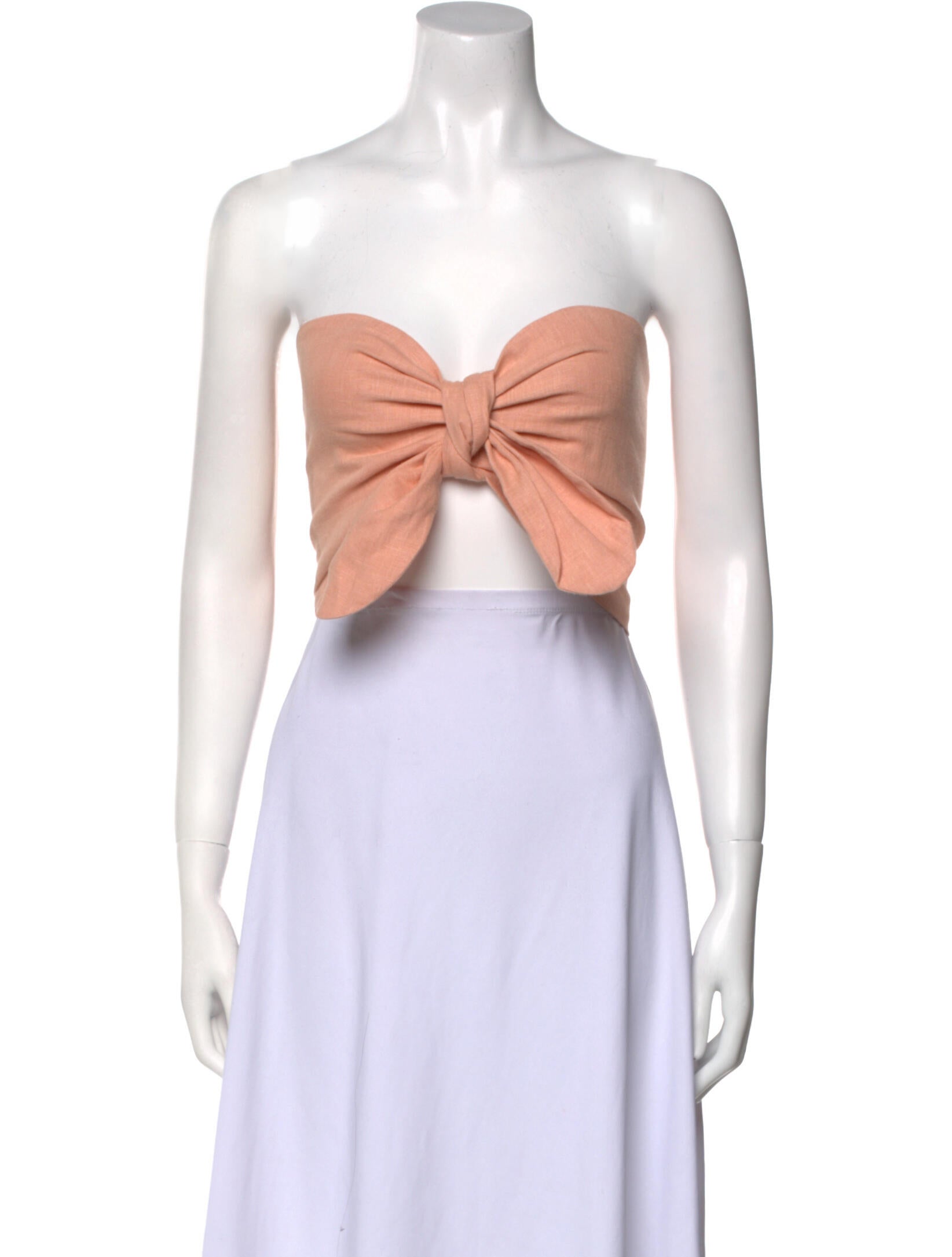 Just Bee Queen Linen Strapless Crop Top