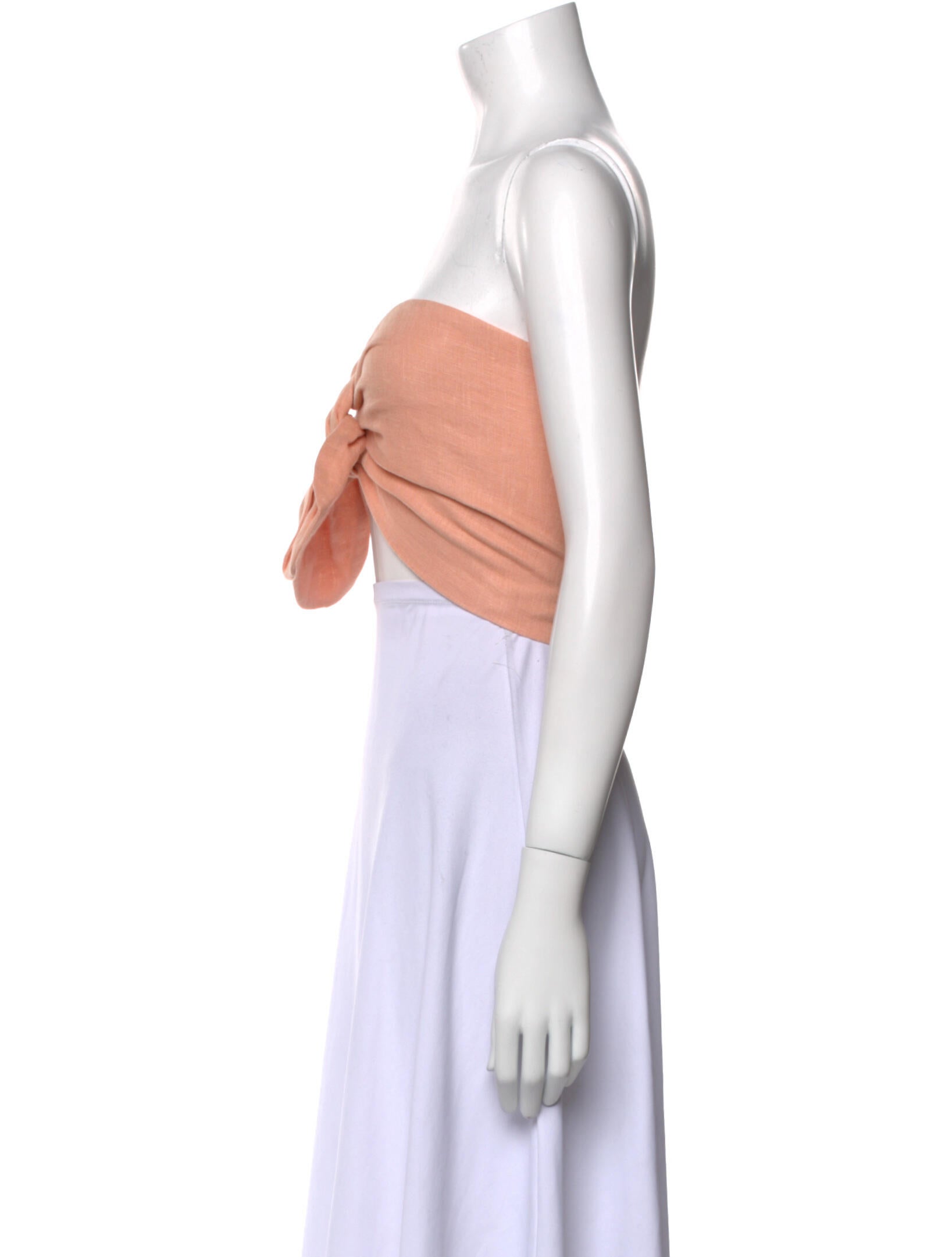 Just Bee Queen Linen Strapless Crop Top