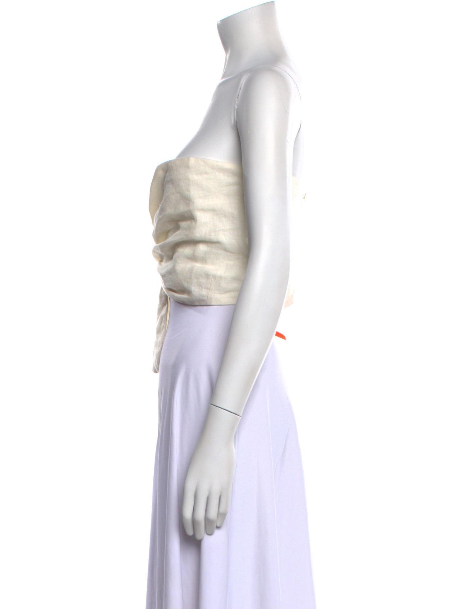 Just Bee Queen Linen One-Shoulder Crop Top