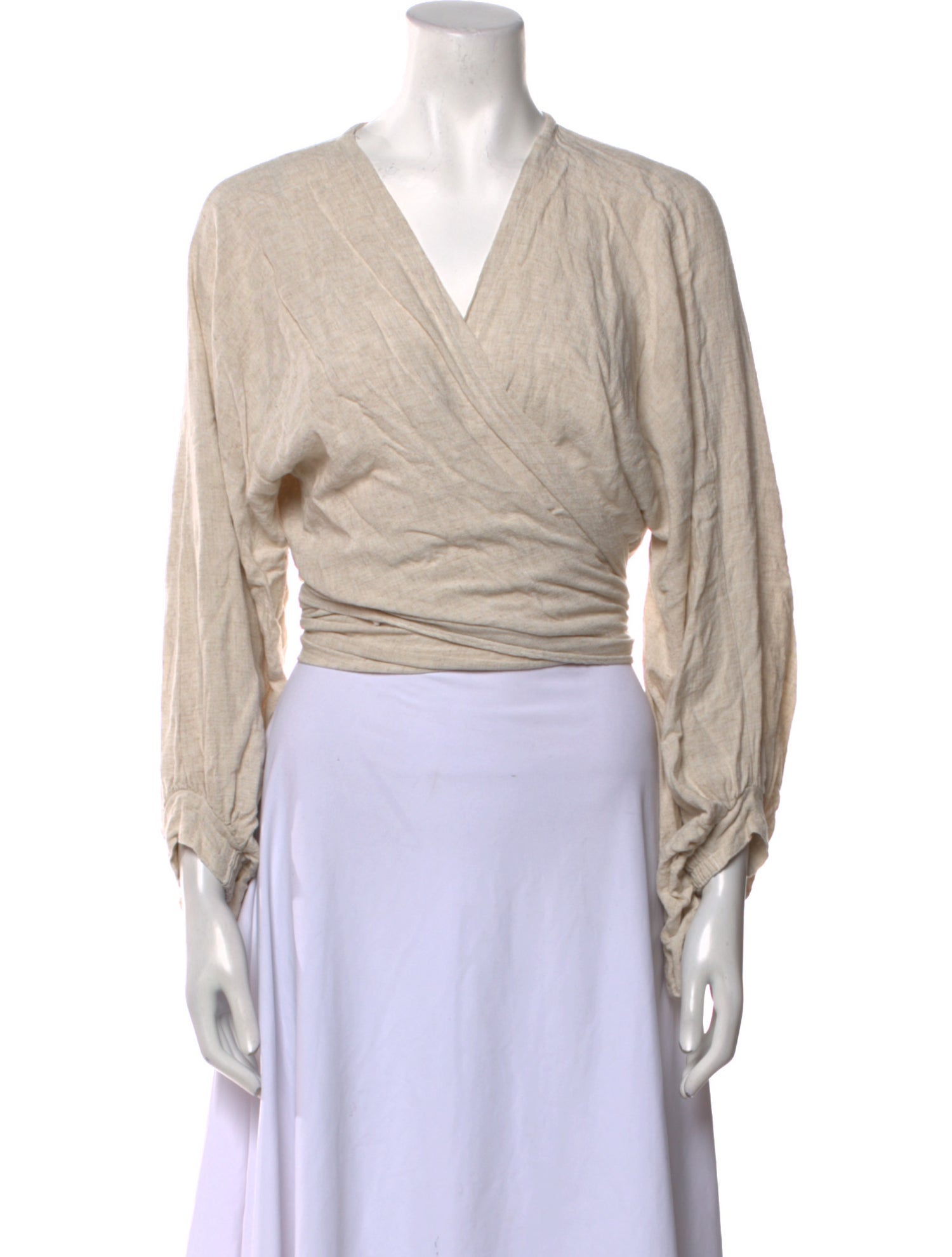 Just Bee Queen V-Neck Three-Quarter Sleeve Crop Top