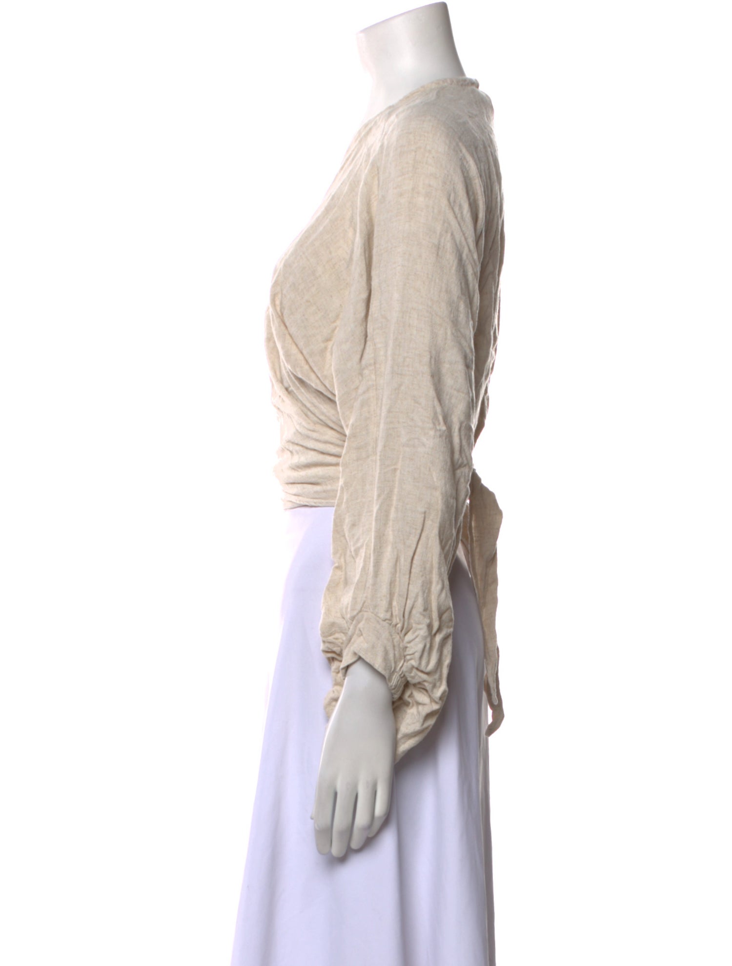 Just Bee Queen V-Neck Three-Quarter Sleeve Crop Top