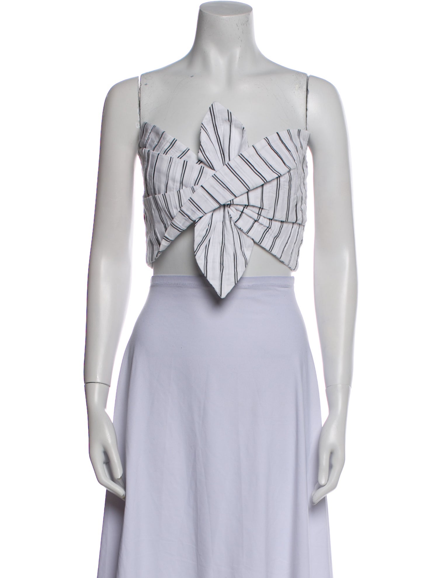 Just Bee Queen Striped Strapless Crop Top