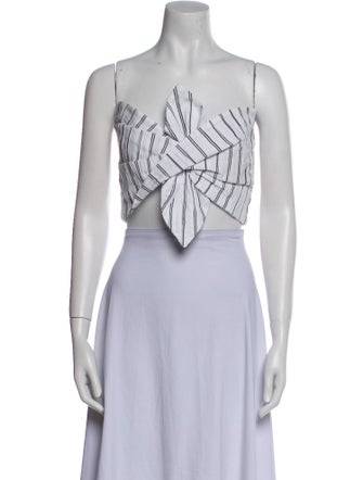 Just Bee Queen Striped Strapless Crop Top