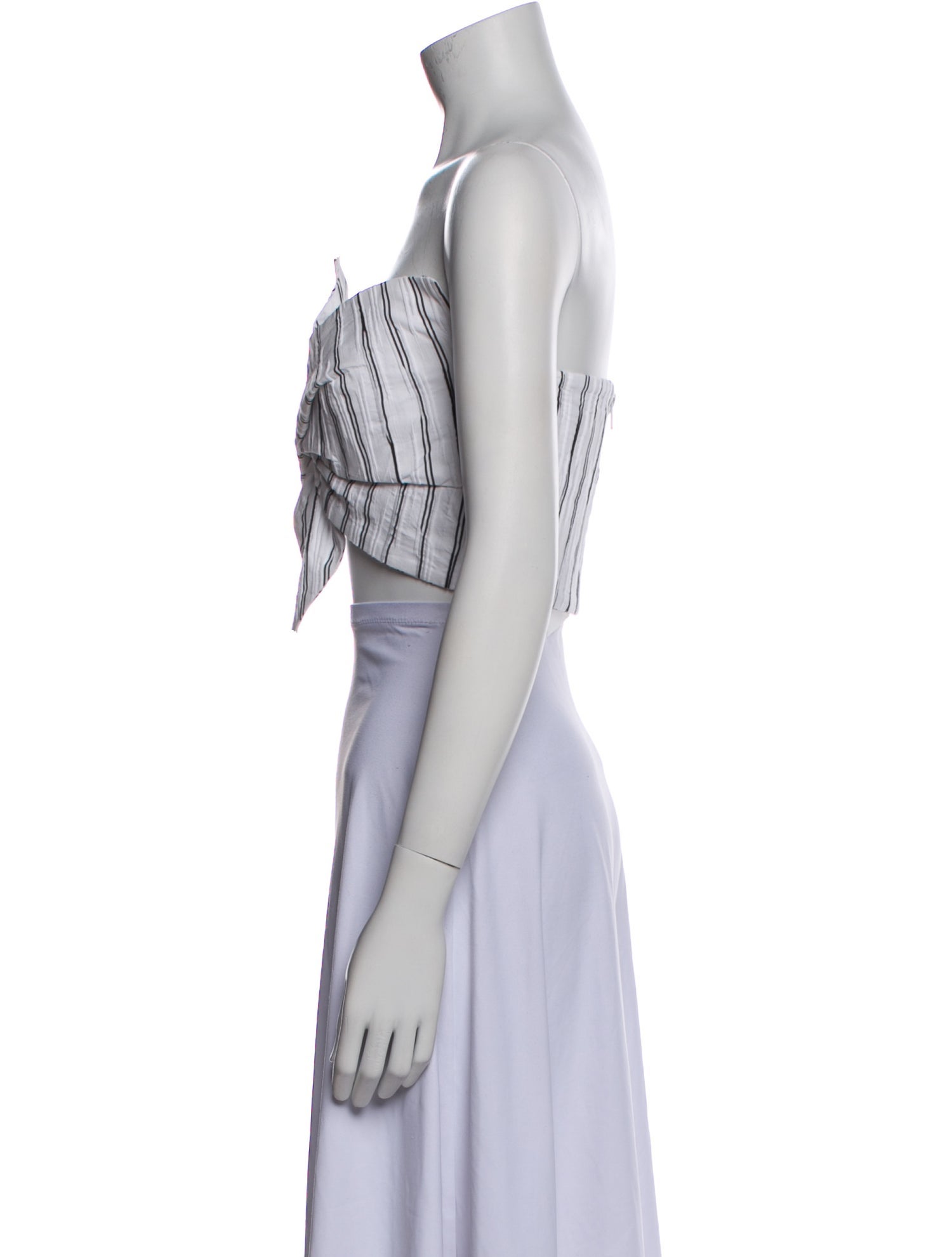 Just Bee Queen Striped Strapless Crop Top