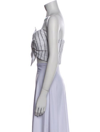 Just Bee Queen Striped Strapless Crop Top