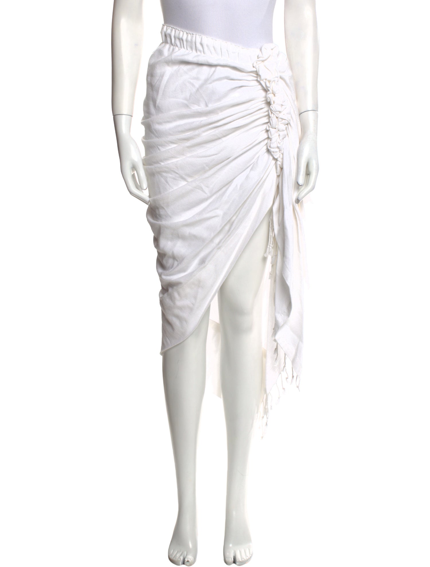 Just Bee Queen Fringe Trim Accent Midi Length Skirt