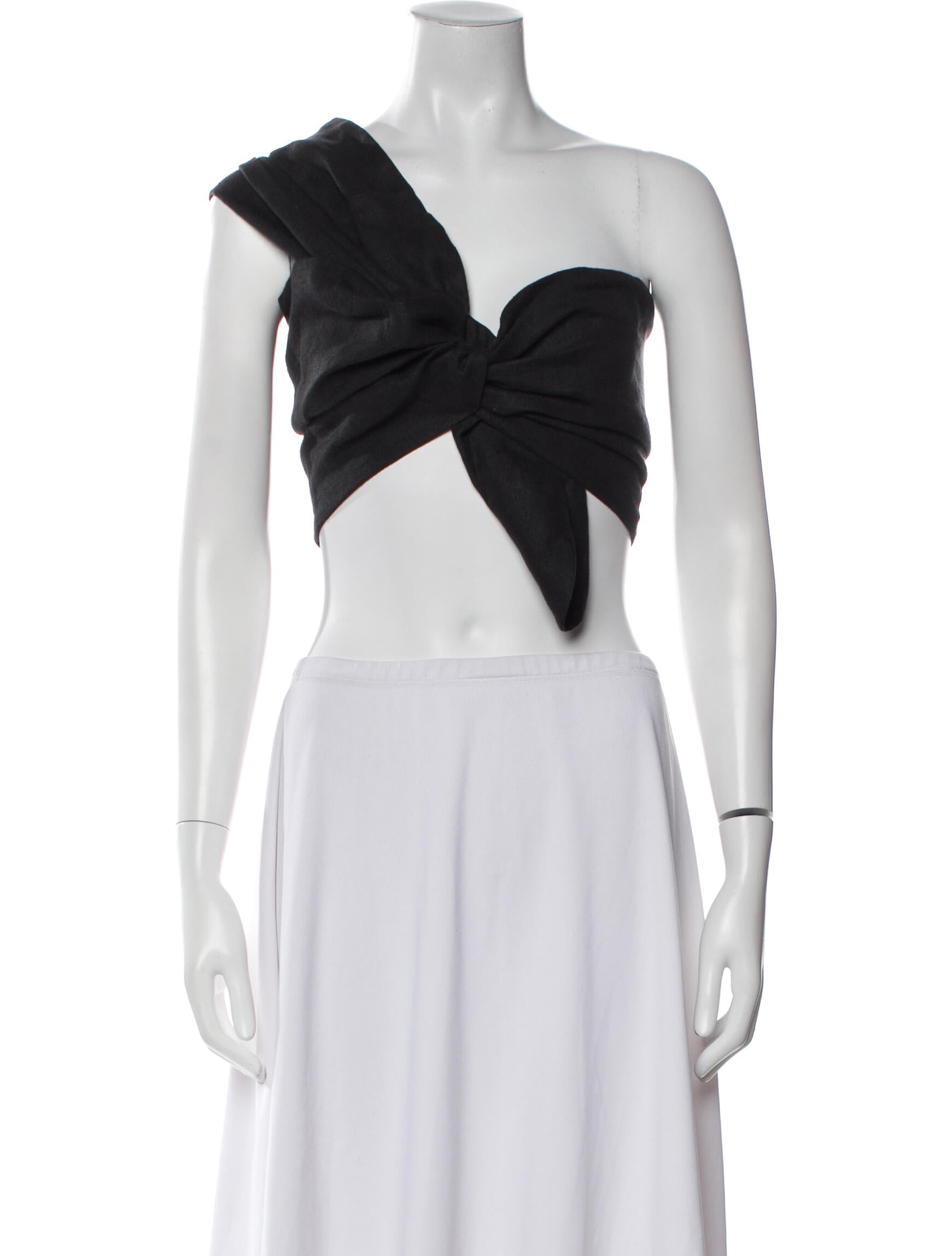 Just Bee Queen One-Shoulder Sleeveless Crop Top