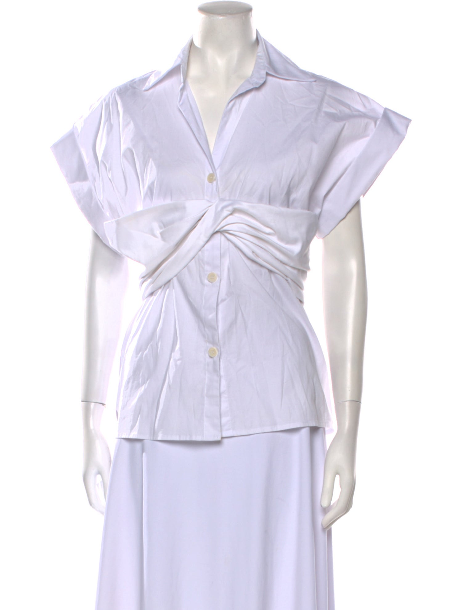 Just Bee Queen Short Sleeve Button-Up Top