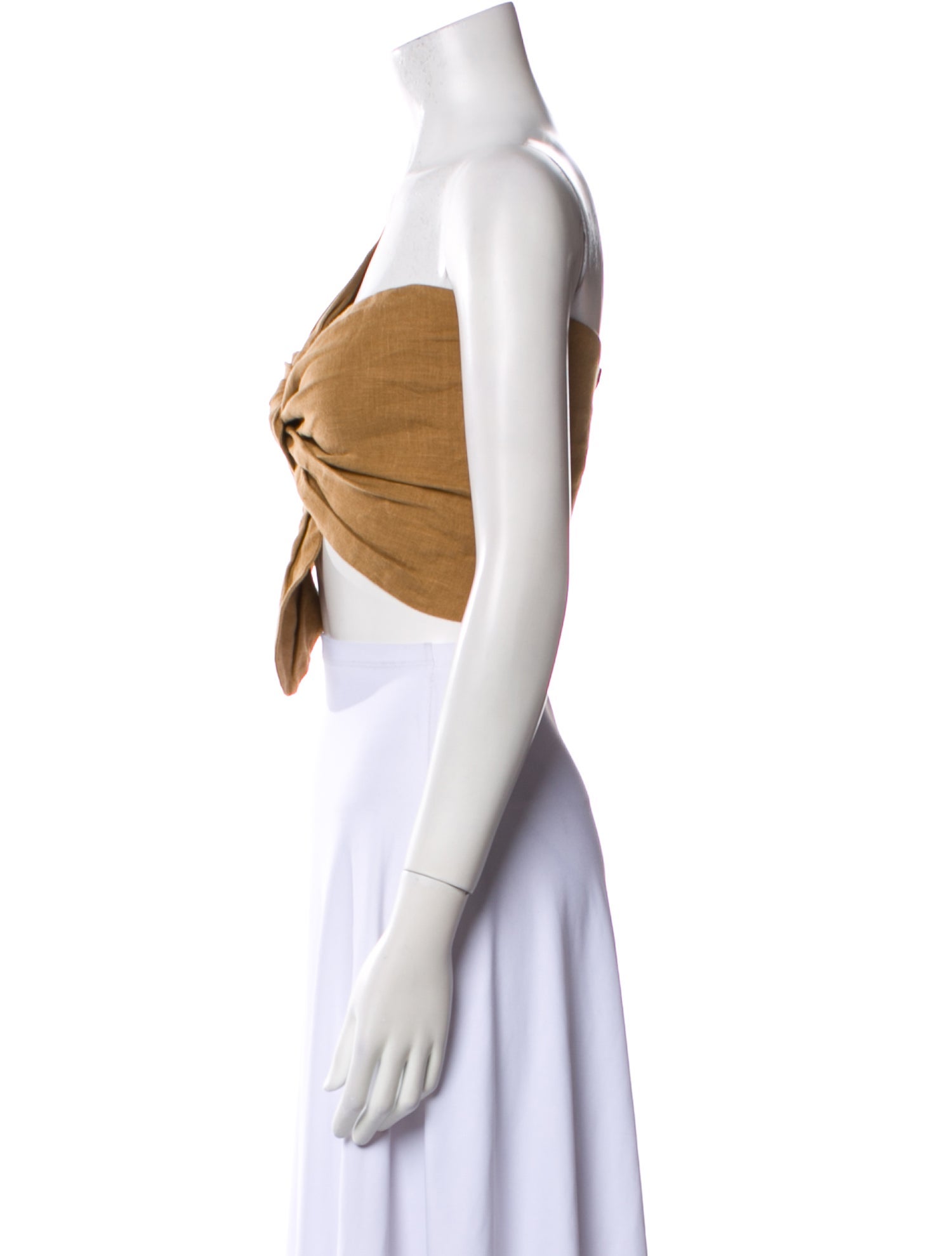 Just Bee Queen Linen One-Shoulder Crop Top