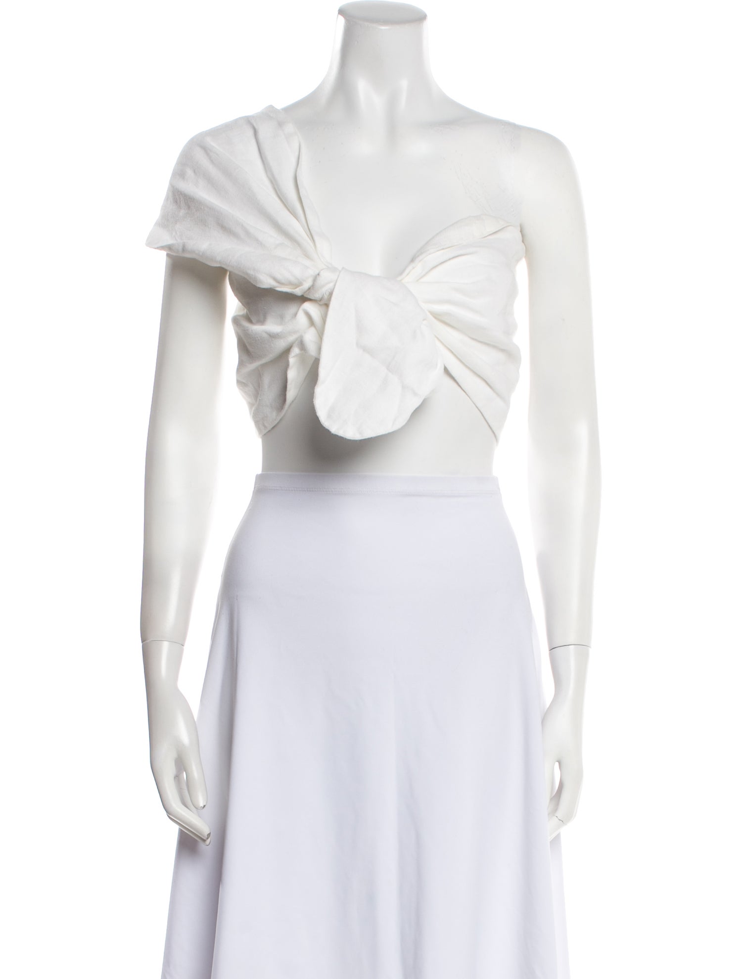 Just Bee Queen Linen Strapless Crop Top