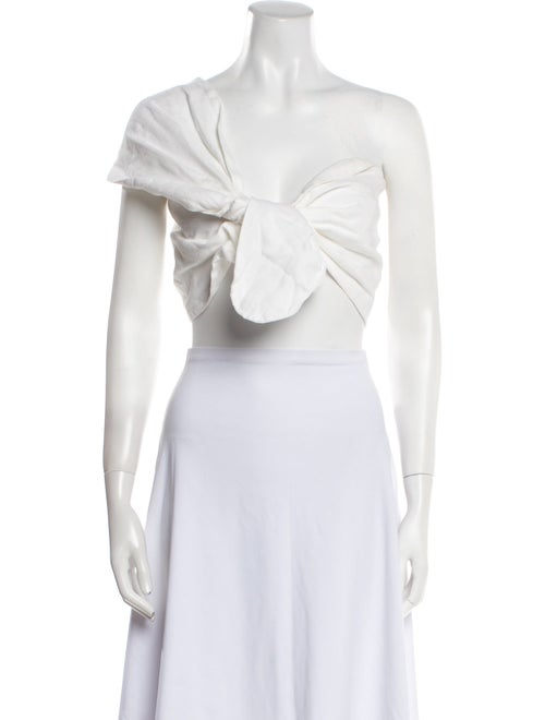 Just Bee Queen Linen Strapless Crop Top