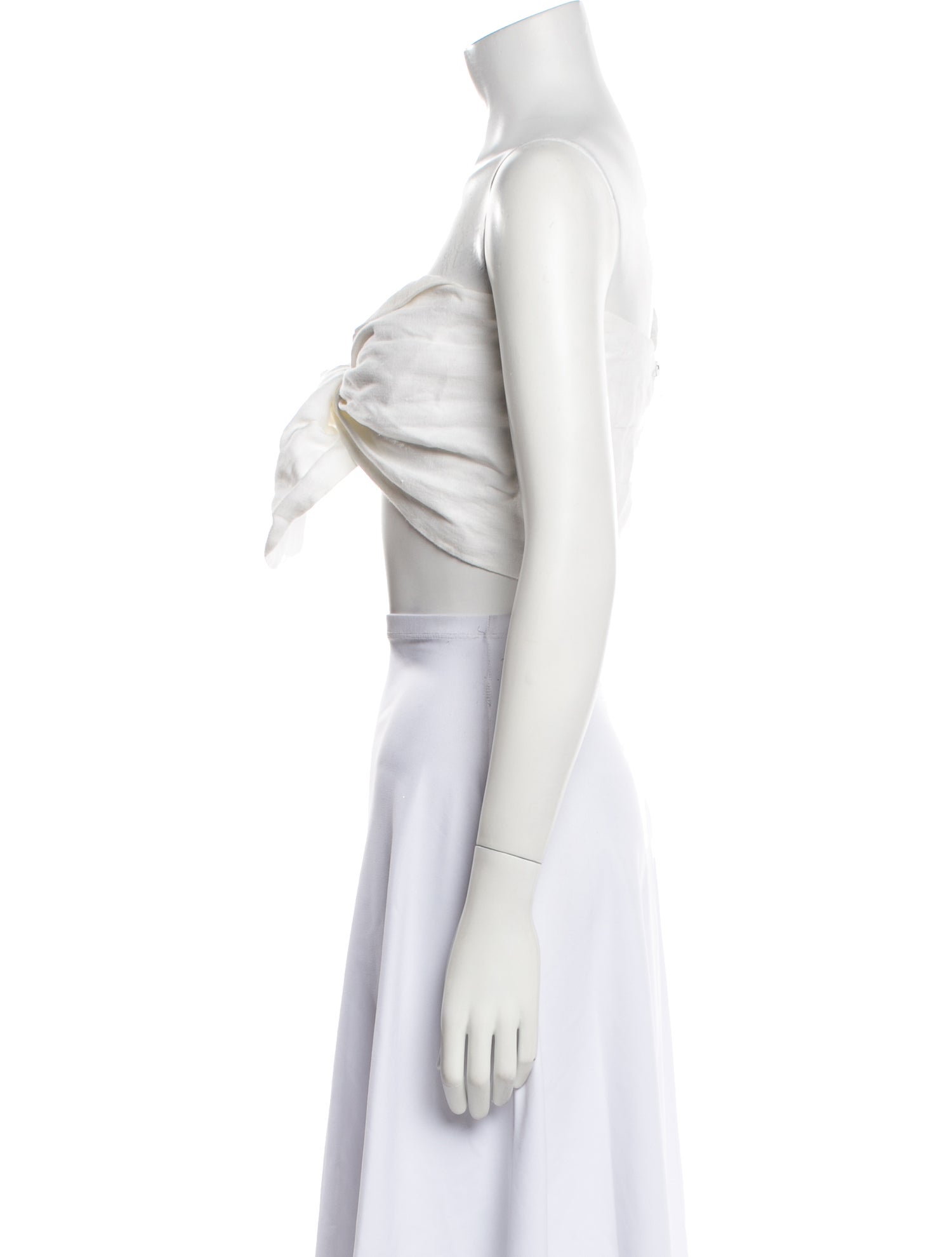 Just Bee Queen Linen Strapless Crop Top