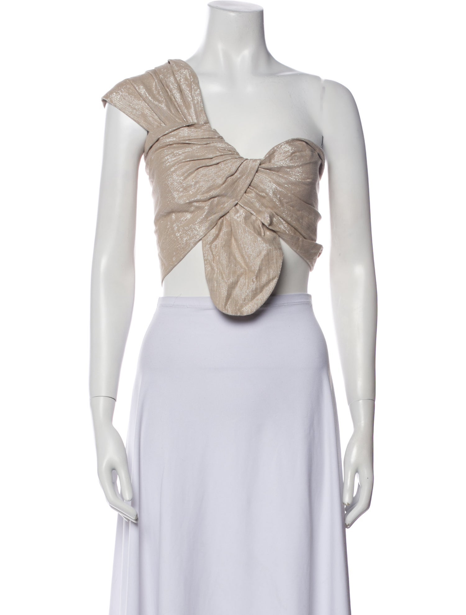 Just Bee Queen One-Shoulder Short Sleeve Crop Top w/ Tags