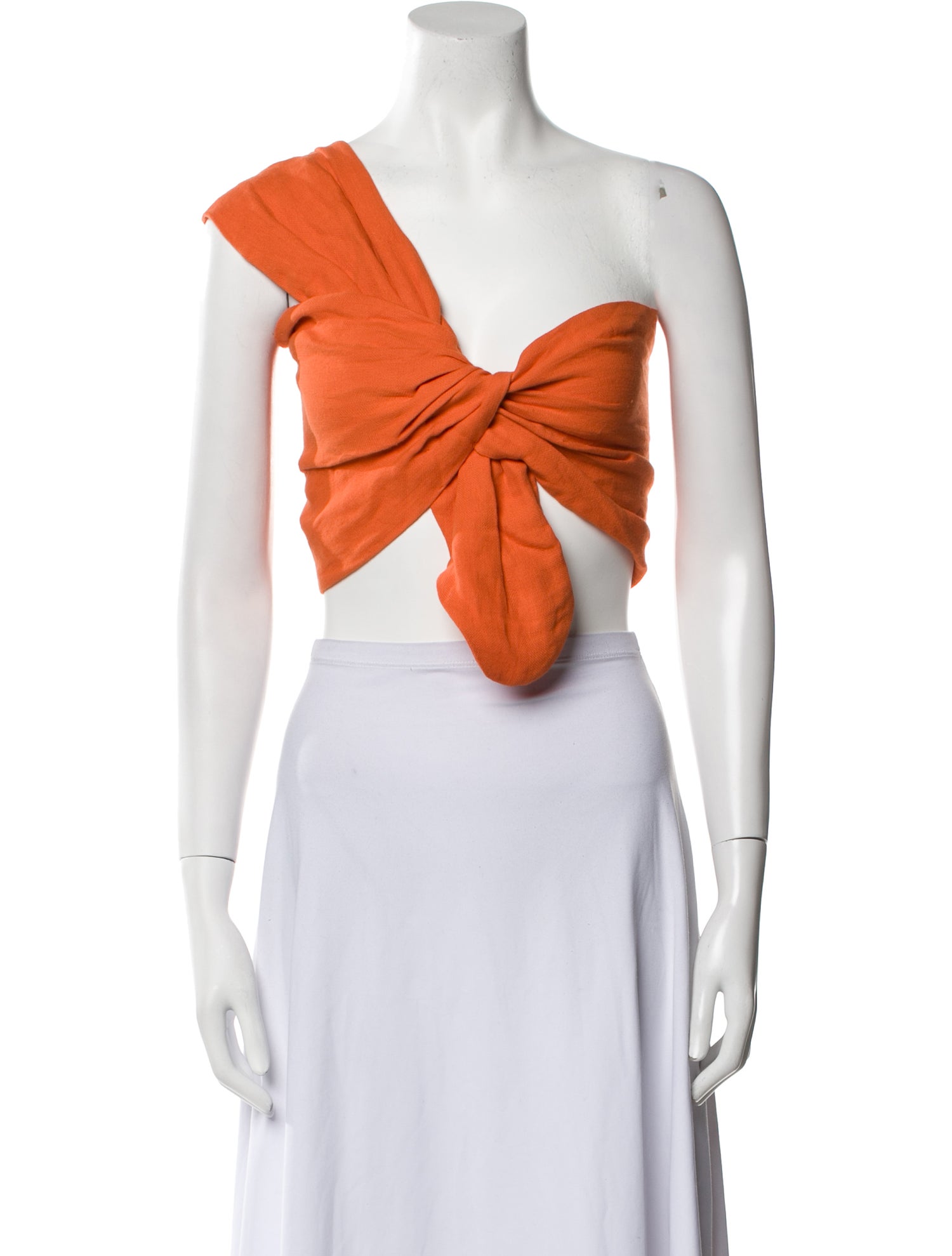 Just Bee Queen Linen One-Shoulder Crop Top w/ Tags