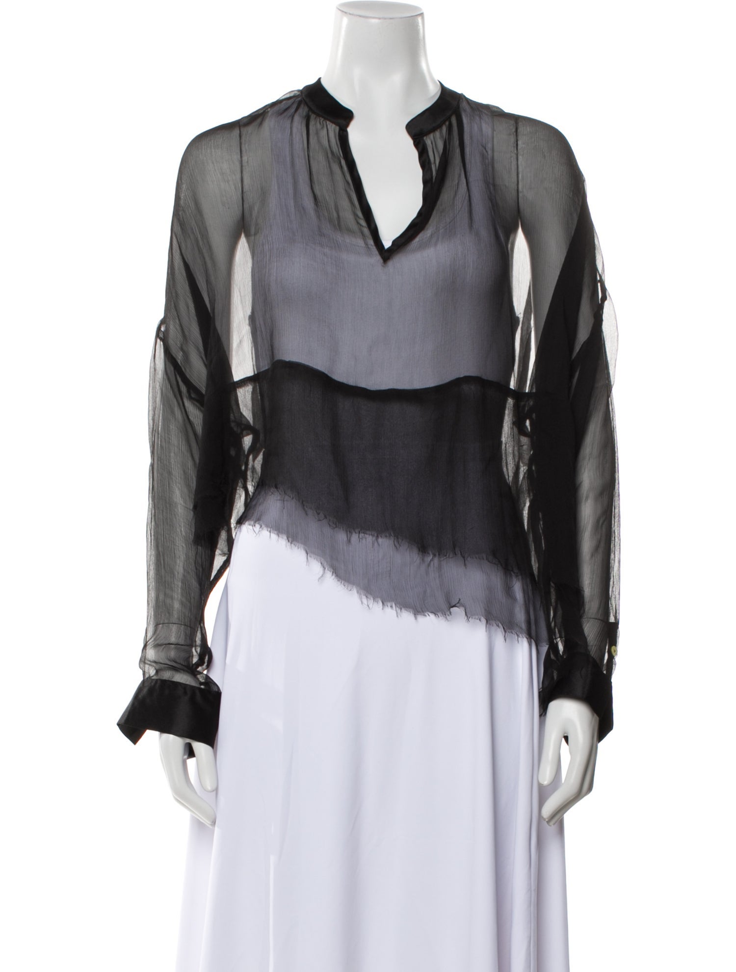 Just Bee Queen Silk V-Neck Blouse