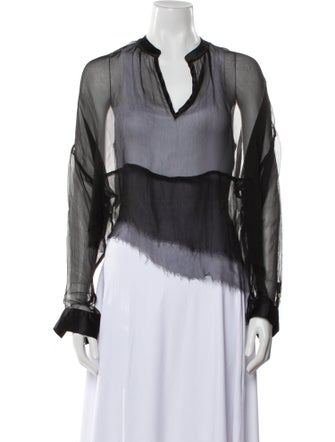 Just Bee Queen Silk V-Neck Blouse