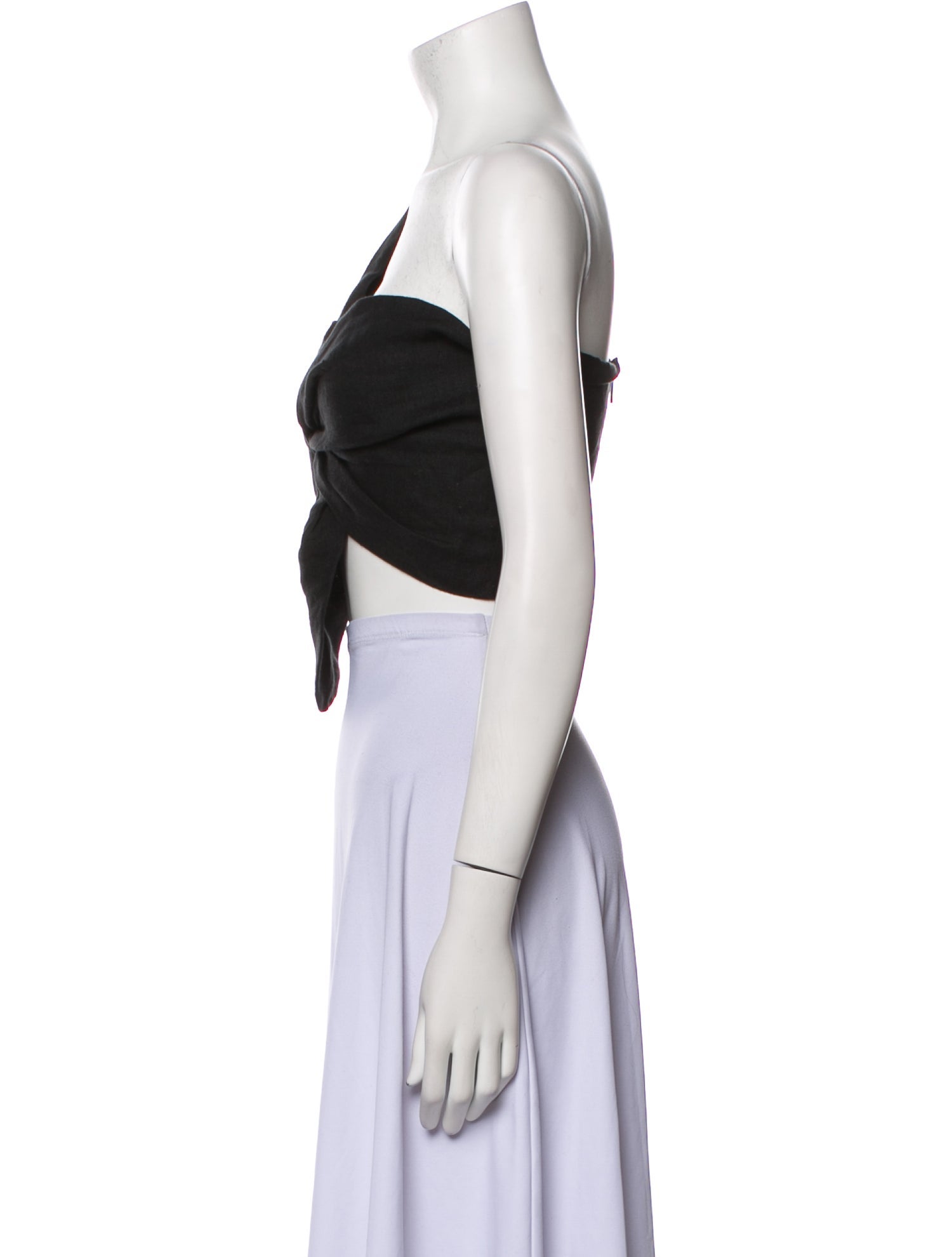 Just Bee Queen Linen One-Shoulder Crop Top