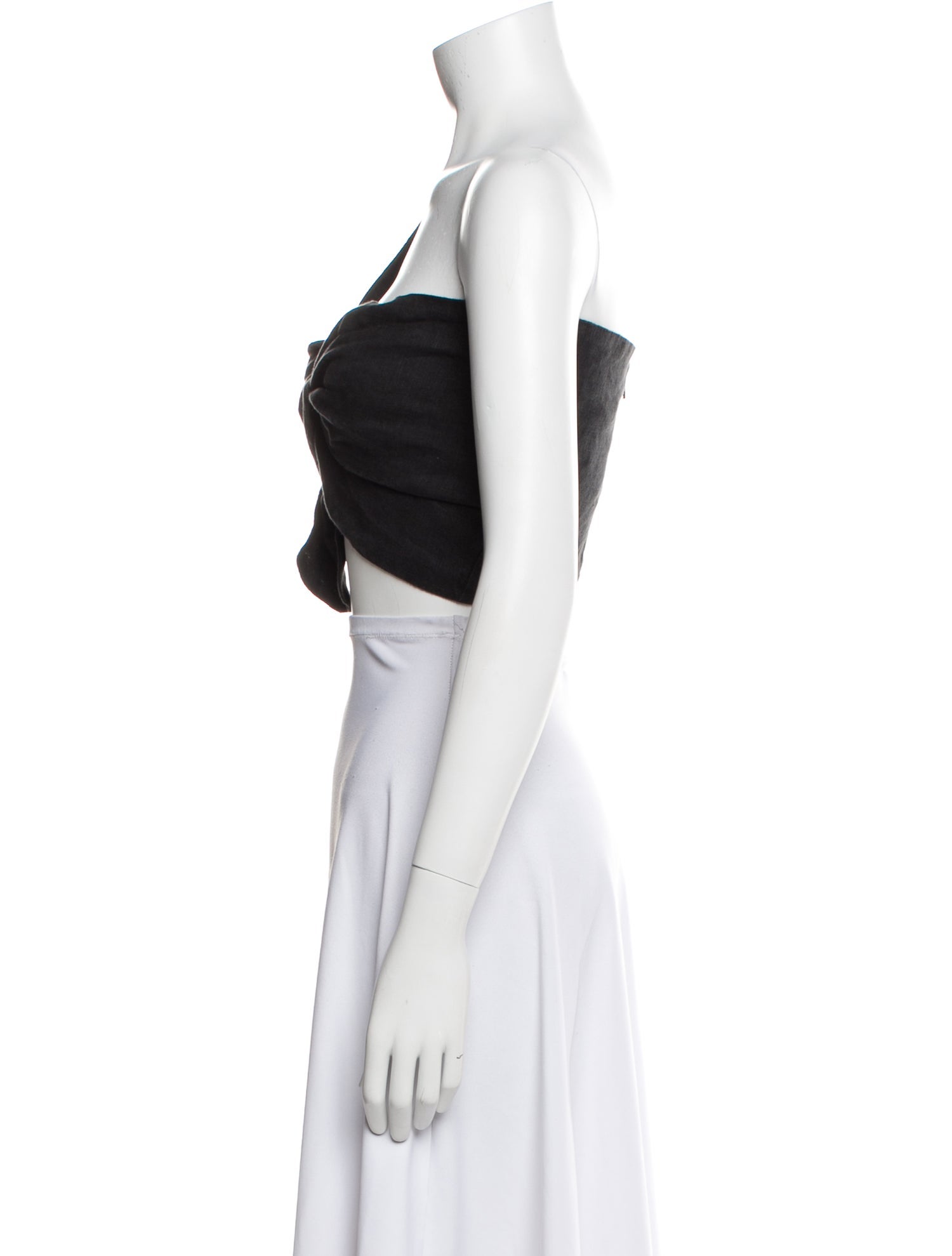 Just Bee Queen Linen One-Shoulder Crop Top