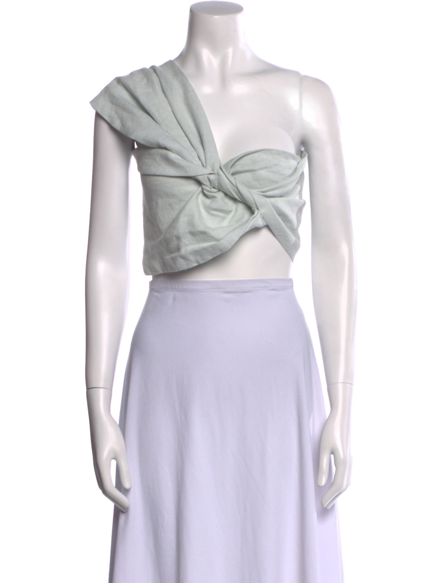 Just Bee Queen Linen One-Shoulder Crop Top