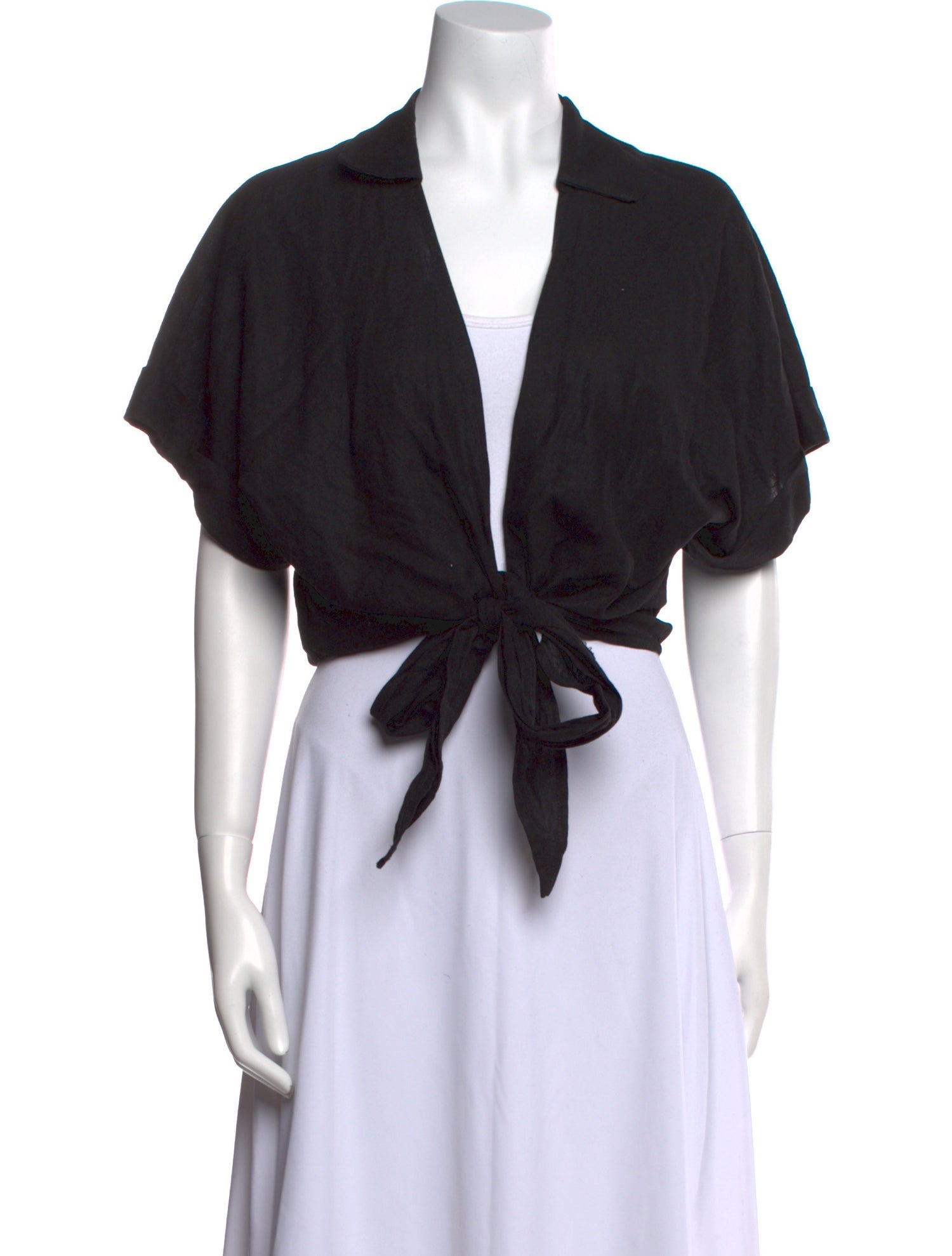 Just Bee Queen V-Neck Short Sleeve Crop Top