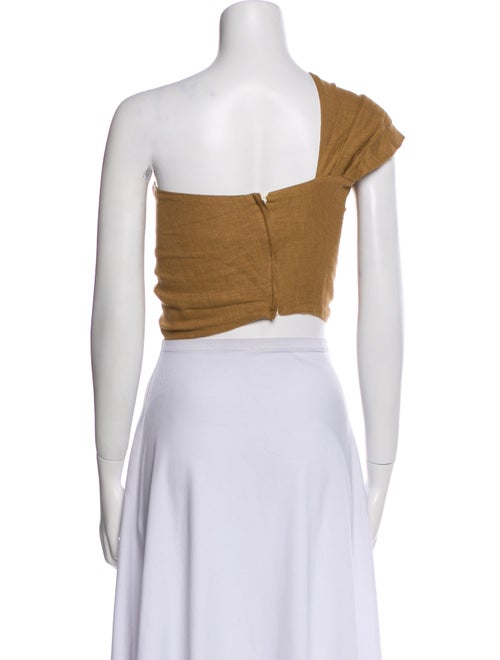 Just Bee Queen Linen One-Shoulder Crop Top