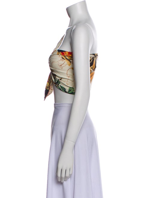 Just Bee Queen Floral Print One-Shoulder Crop Top