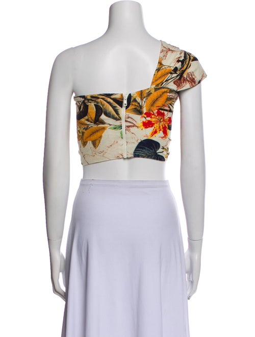 Just Bee Queen Floral Print One-Shoulder Crop Top