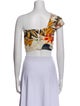 Just Bee Queen Floral Print One-Shoulder Crop Top