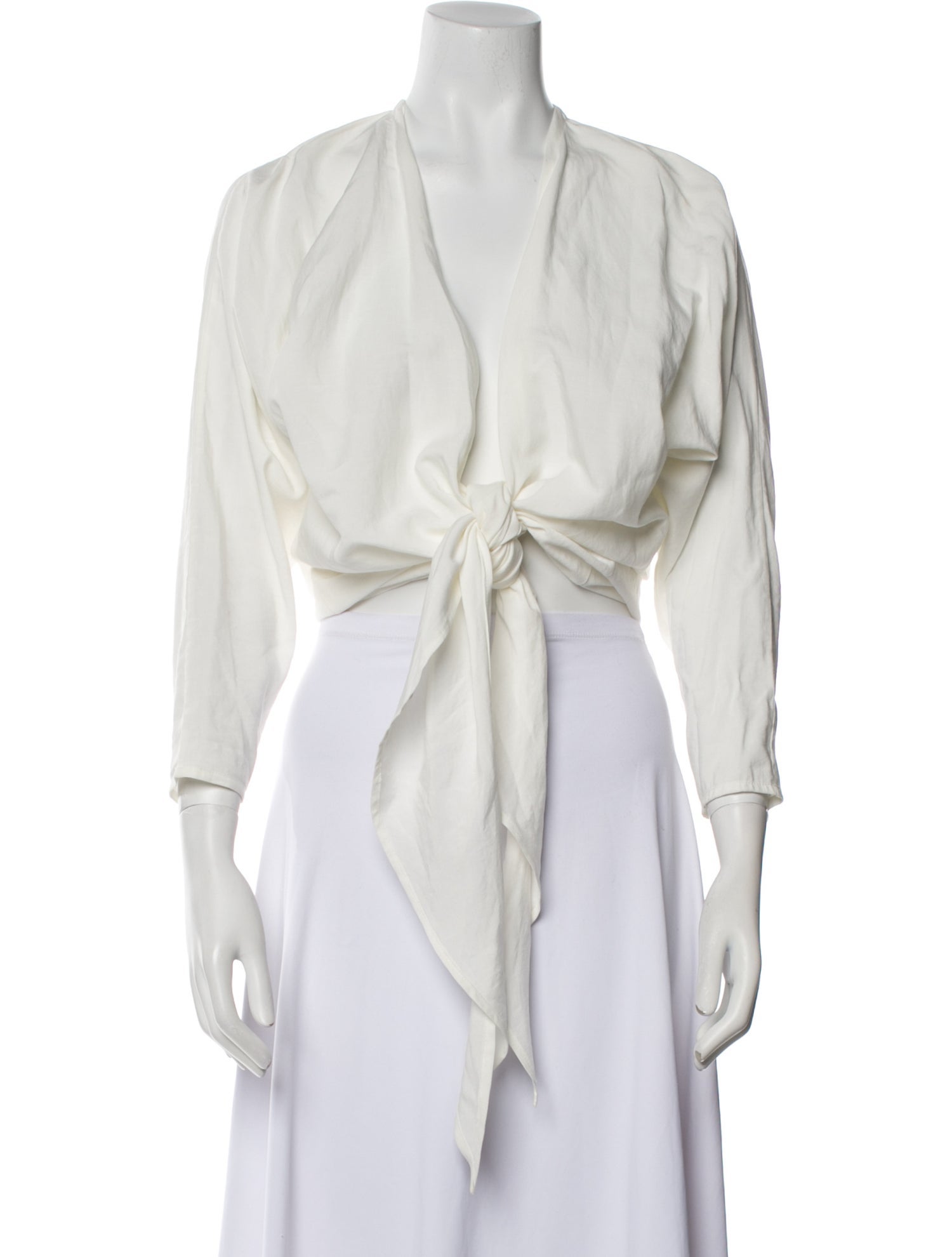 Just Bee Queen V-Neck Three-Quarter Sleeve Crop Top