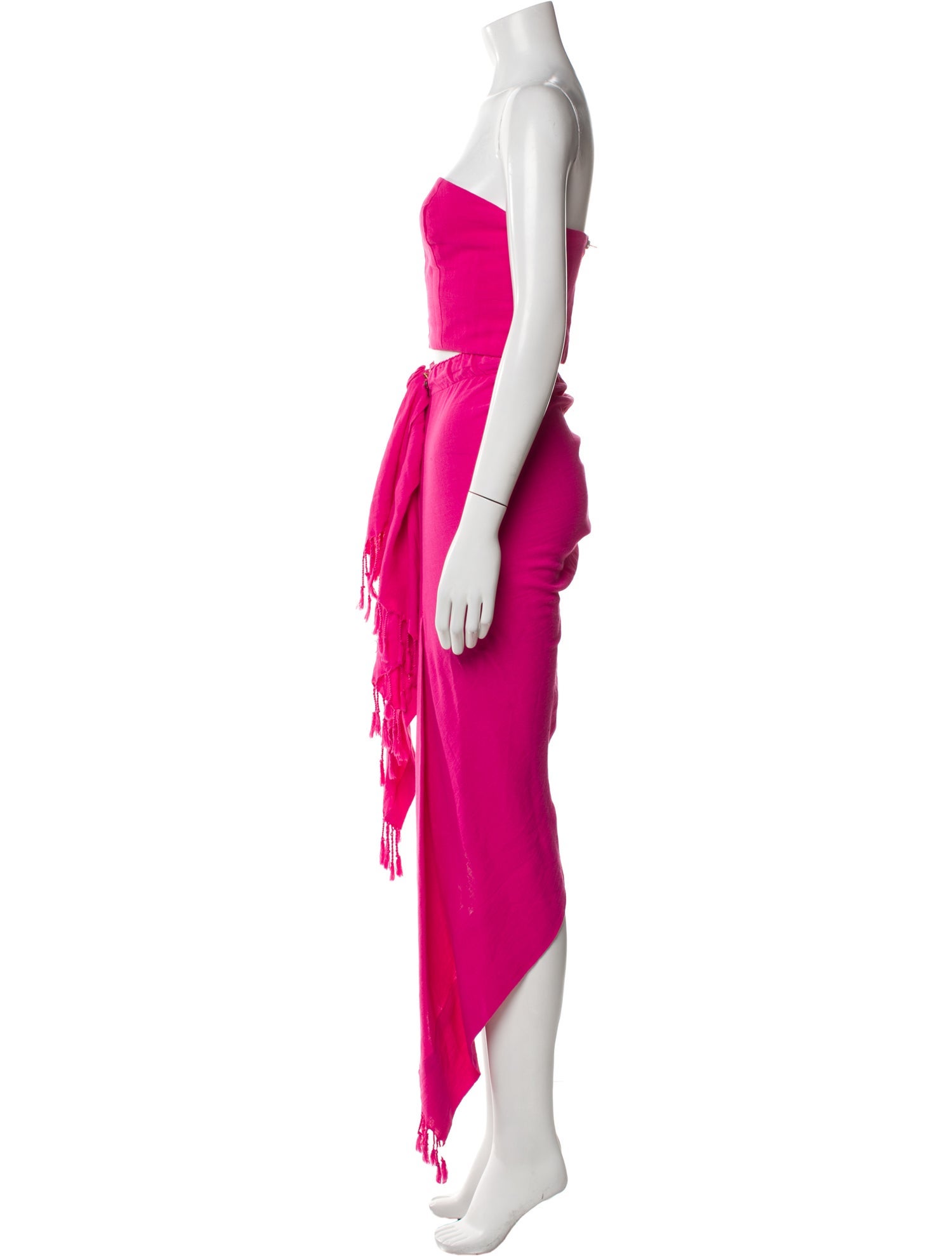 Just Bee Queen Linen Tassel Accents Skirt Set