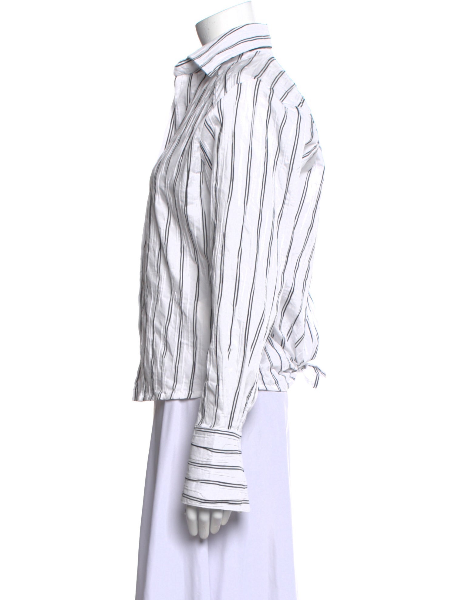 Just Bee Queen Striped Long Sleeve Button-Up Top