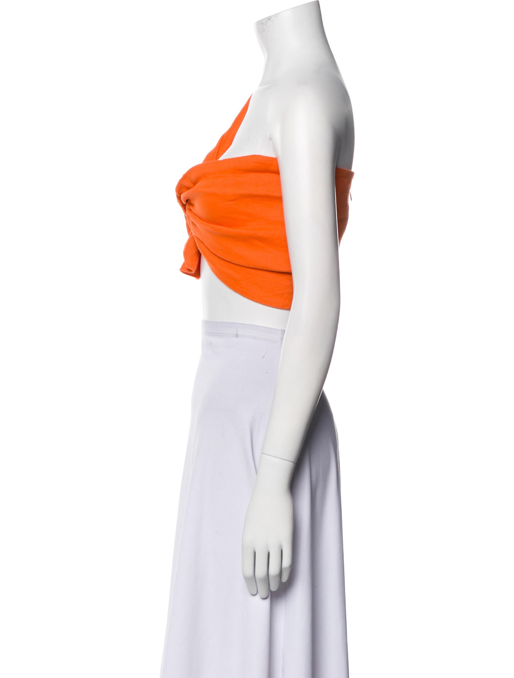 Just Bee Queen Linen One-Shoulder Crop Top