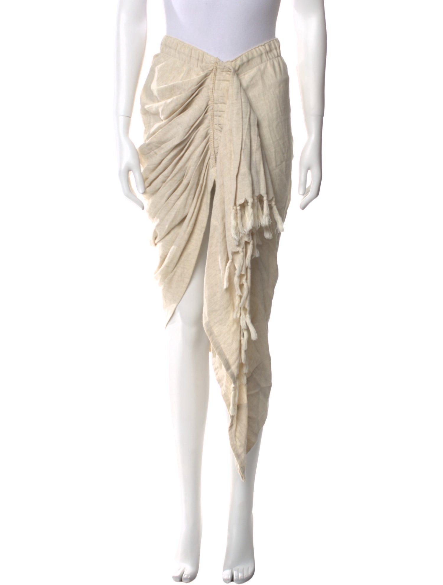 Just Bee Queen Fringe Trim Accent Midi Length Skirt