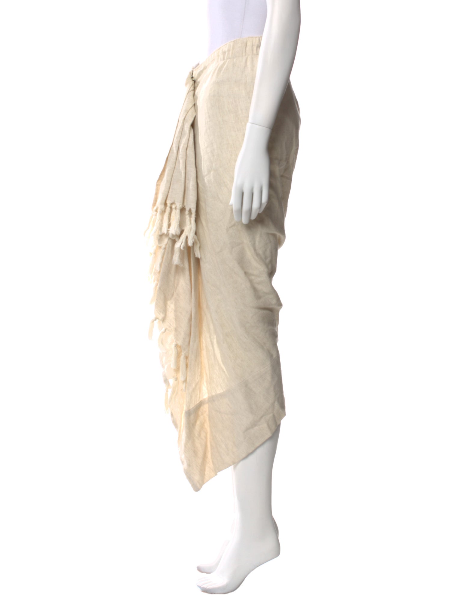 Just Bee Queen Fringe Trim Accent Midi Length Skirt