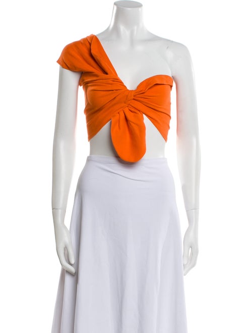 Just Bee Queen Linen One-Shoulder Crop Top