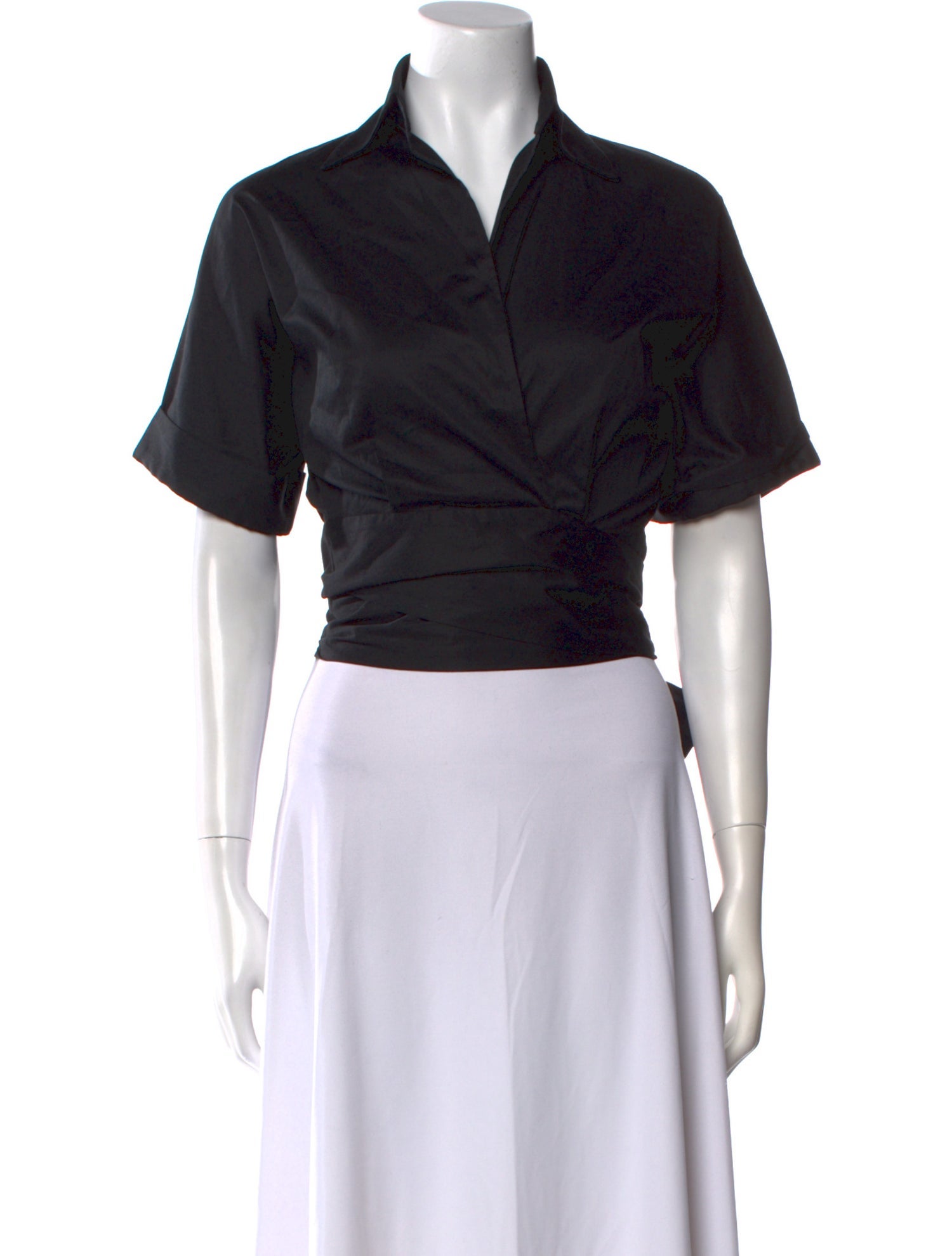 Just Bee Queen V-Neck Short Sleeve Crop Top